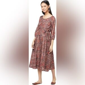Fabindia boho flowy Floral paisley Dress large